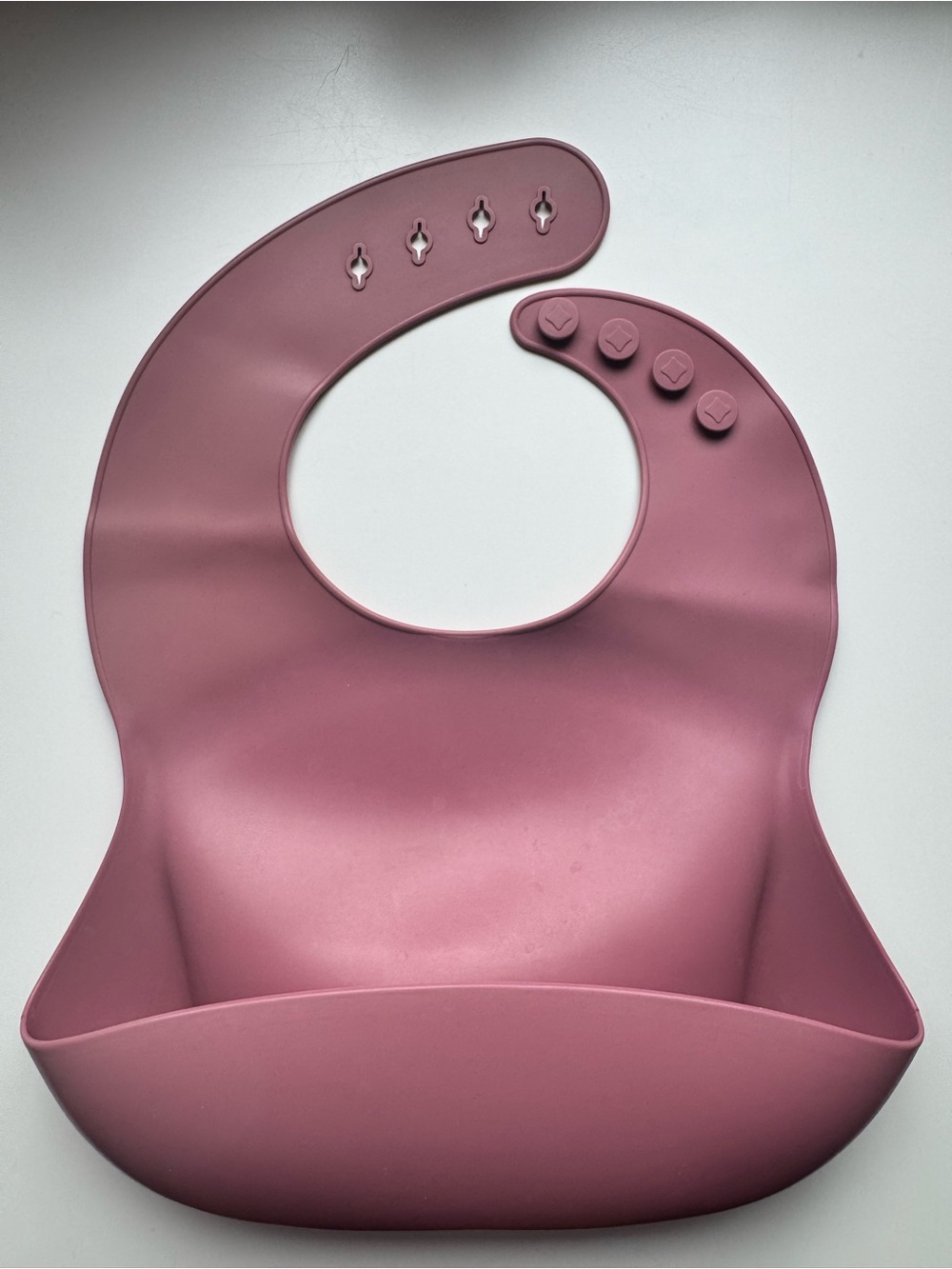 Silicone Baby Bib with Crumb Catcher - Dusty Rose